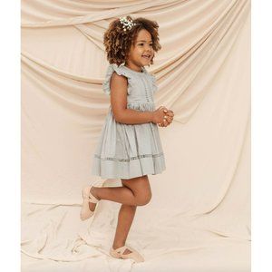 Noralee Isla Lace Pintuck Green Cap Flutter Sleeve Country Core Dress Girls 12